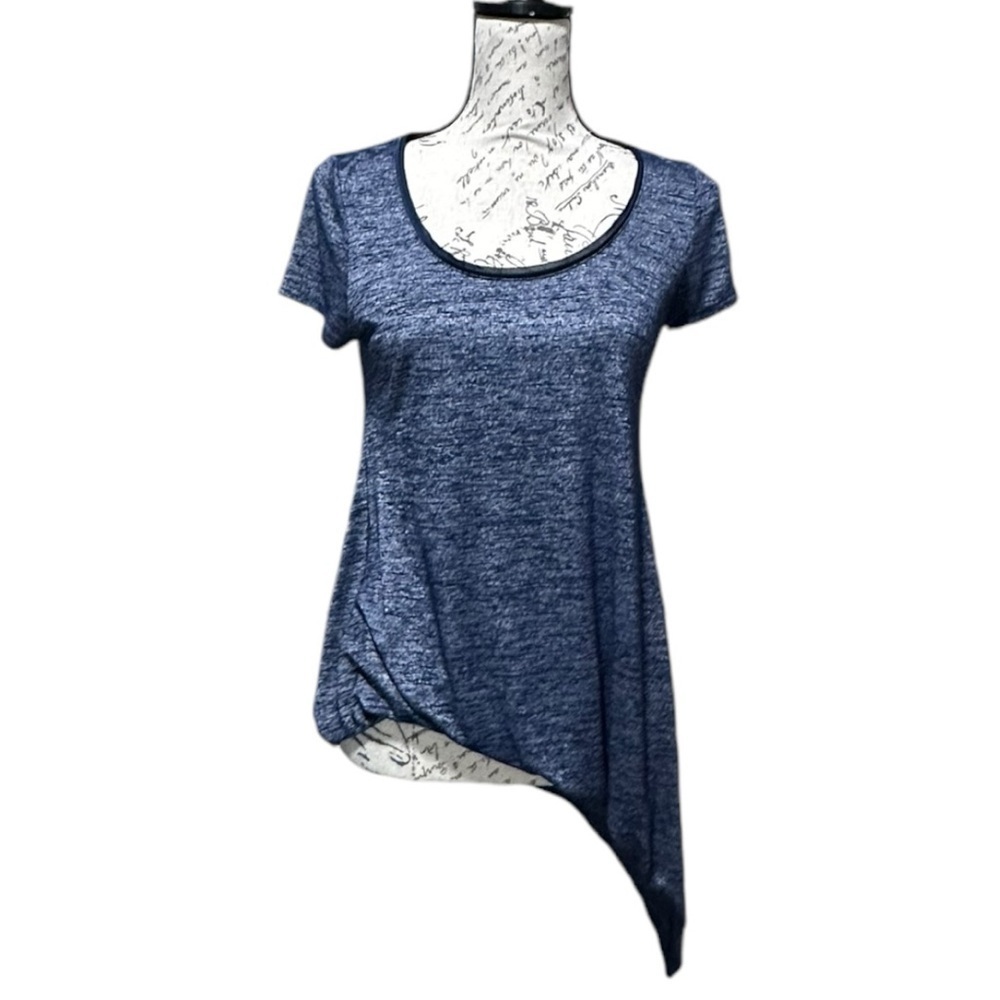 WHBM Blue Angled Lightweight T-shirt Size Small